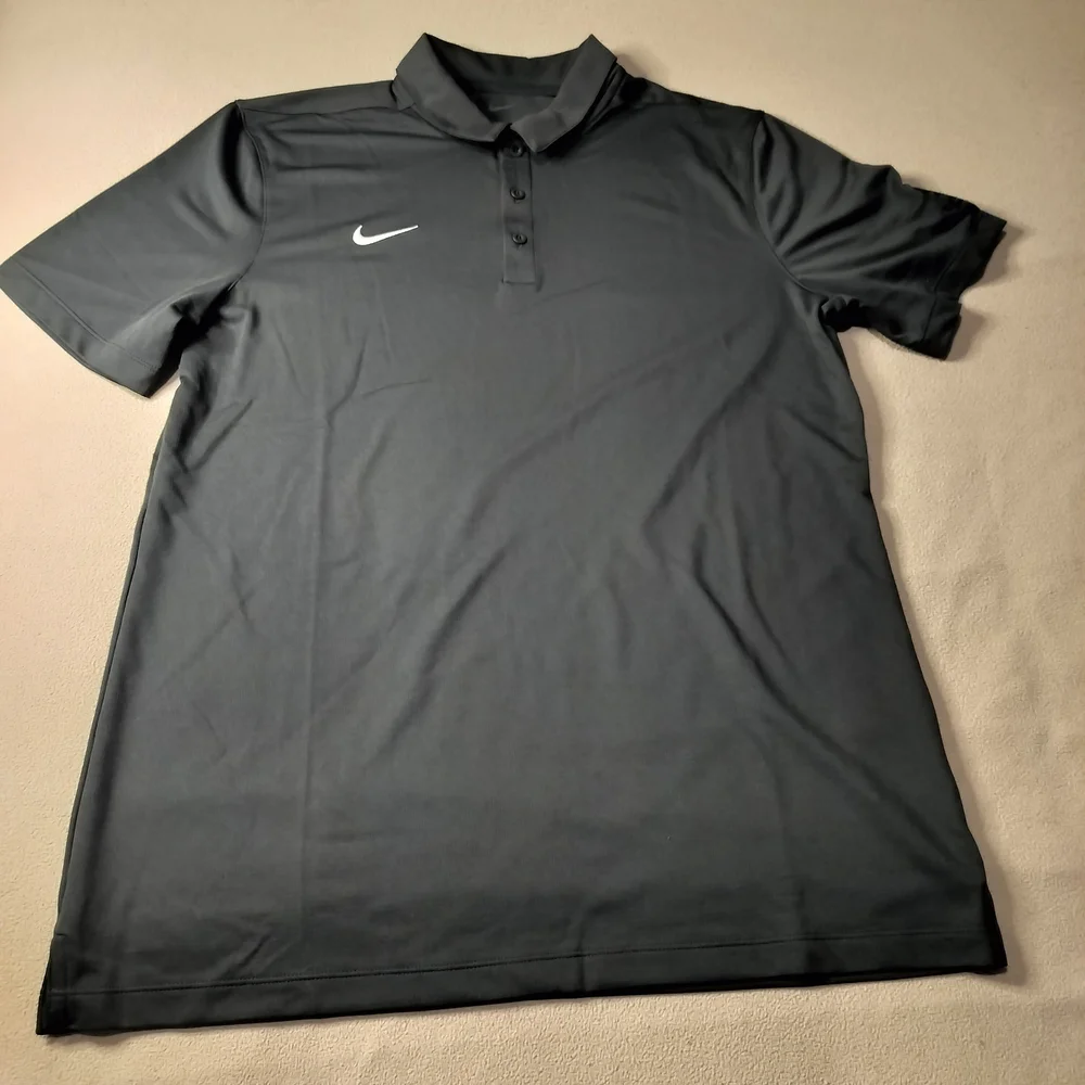 Nike Men's Charcoal Polo Shirt, Golf Dri-fit Sz L.